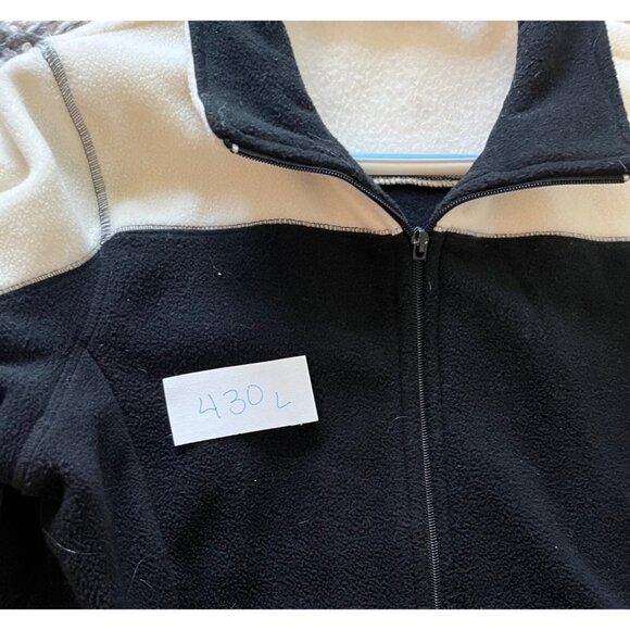Vintage Eddie Bauer Womens Fleece Jacket Black White Full Zip Size L - Picture 5 of 7